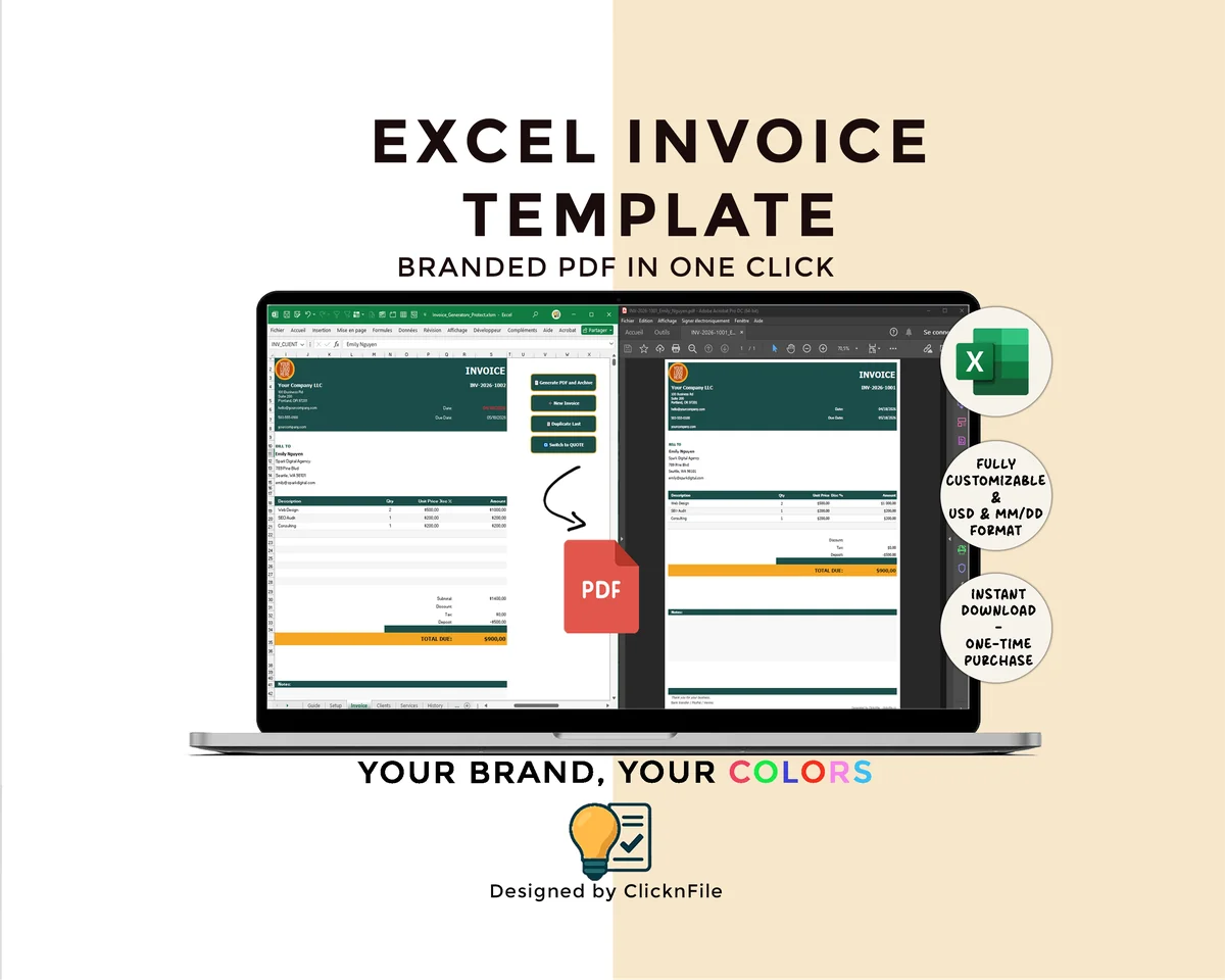 Branded Excel Invoice Template