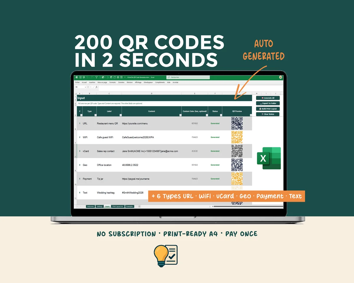 Bulk QR Code Generator