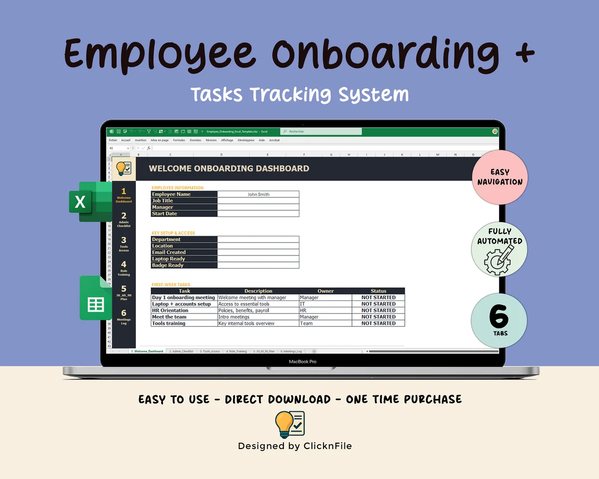 Employee Onboarding Excel Template