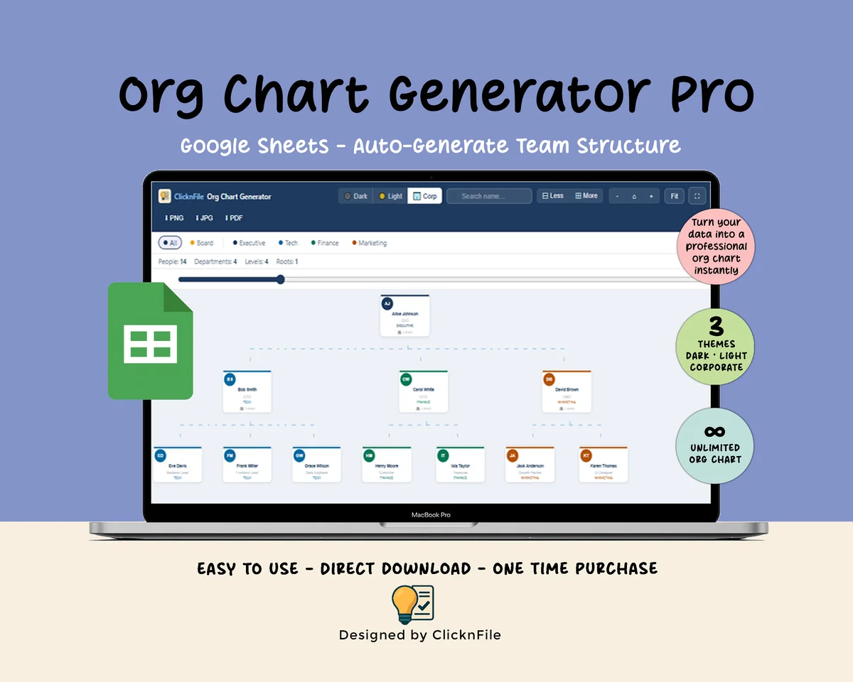 Google Sheets Org Chart Generator