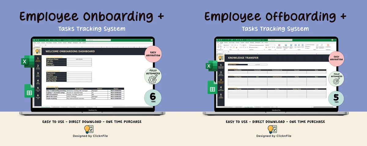 HR Onboarding & Offboarding Excel Bundle